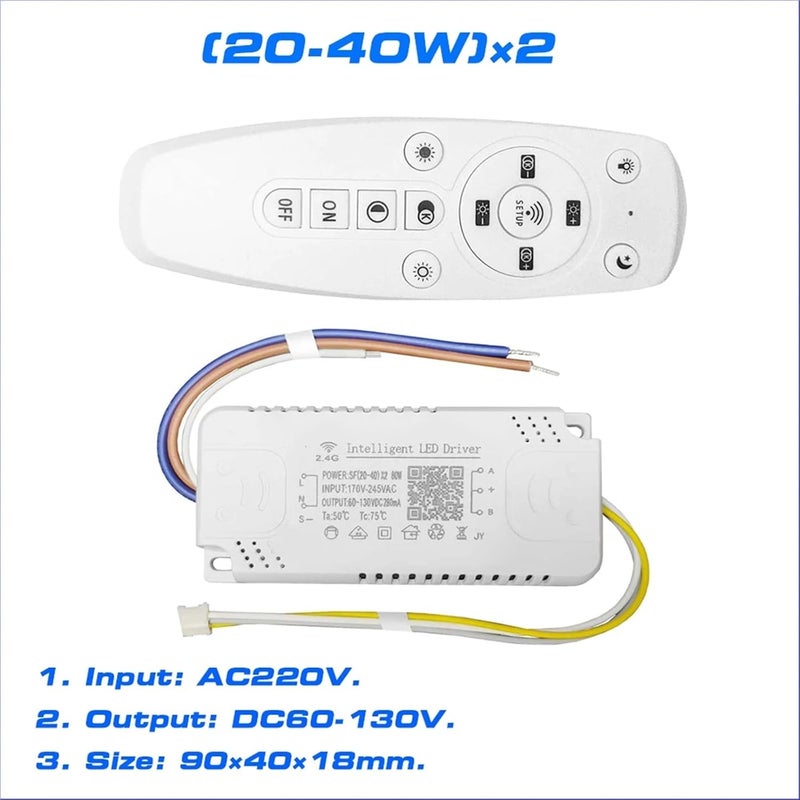 220V 2 4G Intelligent LED Driver For Dual Color Strips Bars 20 40W 40 60W Chandelier Repair Parts - Image 2